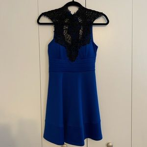 Flirty Blue Lace Cocktail Dress